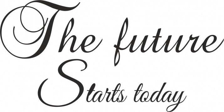 551 Naklejka dekoracyjna na ścianę z napisami The future starts today - zdjęcie 2