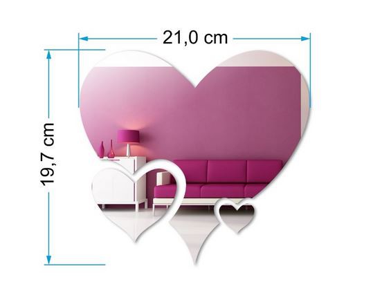 Dekoracyjne lustro ścienne Heart NT - zdjęcie 2
