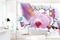 Fototapeta na ścianę tapeta na fizelinie do salonu sypialni  Trójwymiarowa orchidea 10599 Naklejkomania - zdjecie 1 - miniatura