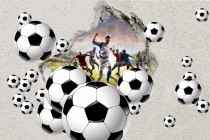 Fototapeta piłkarska 9107  na ścianę tapeta na fizelinie dla dzieci młodzieży 3d Naklejkomania - zdjecie 2 - miniatura