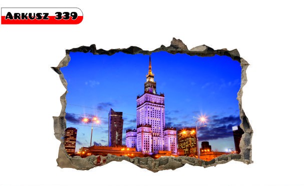 Naklejka na ścianę, dziura 3D Pałac Kultury i Nauki  339 - zdjęcie 2
