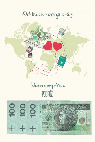 Plakat w ramie na pieniądze, podróż, ślub wesele PP015 - zdjęcie 3
