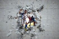 Fototapeta piłkarska na ścianę dla dzieci młodzieży sport Tapety winylowe 3d 10702 Naklejkomania - zdjecie 2 - miniatura