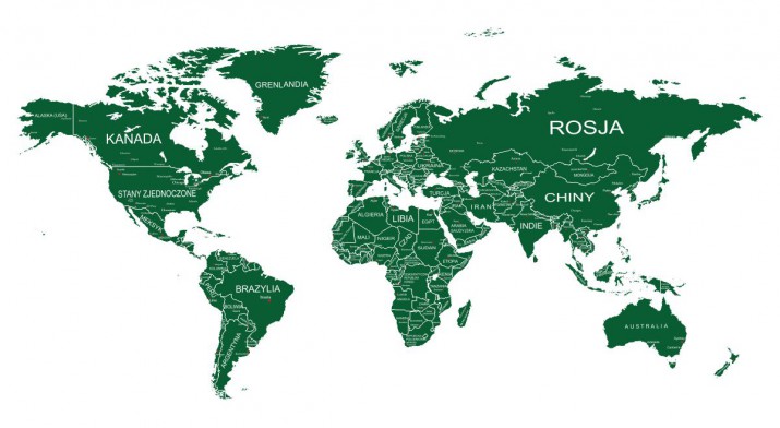 Naklejka ścienna - mapa świata zielona, polska mapa 19 - zdjęcie 2