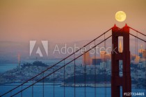 Full Moon Rising over Golden Gate Bridge Naklejkomania - zdjecie 1 - miniatura