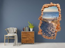 Naklejka na ścianę, dziura 3D  plaża 3632 Naklejkomania - zdjecie 1 - miniatura