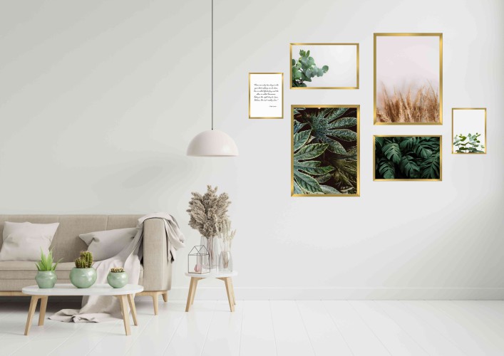 Komplet sześciu plakatów plakaty w ramie natura boho KP059 - zdjęcie 2