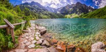 Panorama of pond in the middle of the Tatra mountains Naklejkomania - zdjecie 1 - miniatura