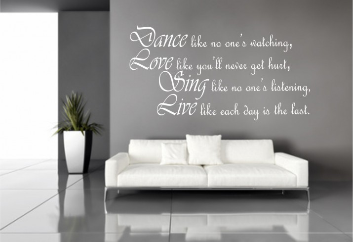 513 Naklejka na ścianę z napisem dekoracja do sypalni salonu Dance Love Sing Live