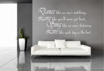 513 Naklejka na ścianę z napisem dekoracja do sypalni salonu Dance Love Sing Live Naklejkomania - zdjecie 1 - miniatura