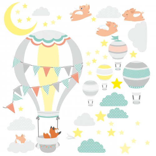 Naklejka ścienna dla dzieci -  balony, niebo 9744 - zdjęcie 3
