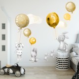 Naklejki dla dzieci na ścianę króliki 41032 żółte balony Naklejkomania - zdjecie 1 - miniatura