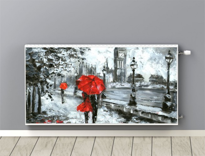 Maskownica osłona magnetyczna  grzejnika kaloryfera 120793610 czerwony parasol