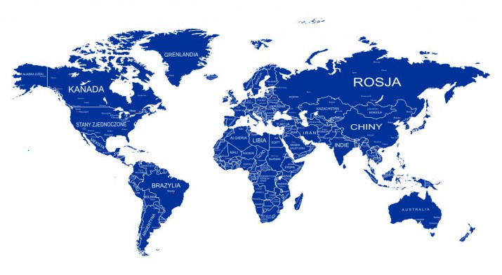 Naklejka ścienna - mapa świata granatowa, polska mapa 18 - zdjęcie 2