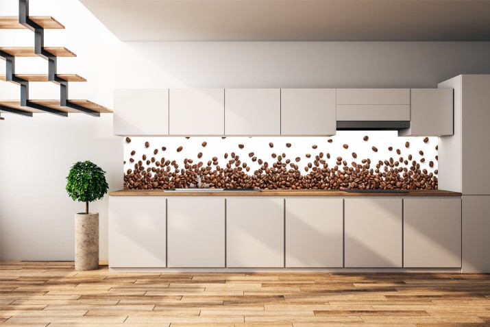 Panele kuchenne PCV 248668319 ziarna kawy, panel dibond - zdjęcie 1