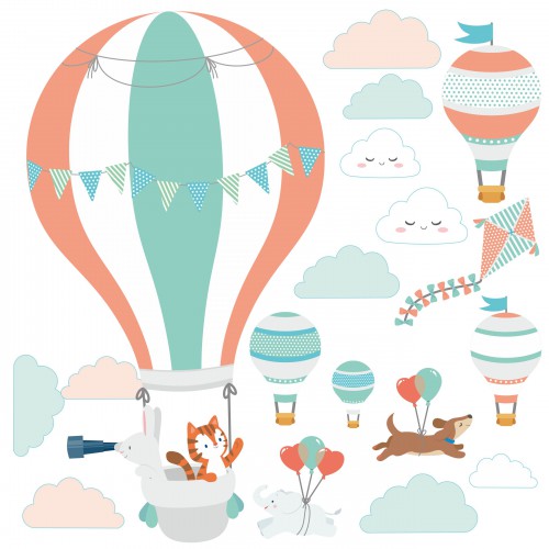 Naklejka ścienna dla dzieci -  balony, niebo 9716 - zdjęcie 2