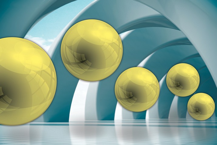 Fototapeta na ścianę tapeta na fizelinie do salonu Ściana 3D tunel kule 10469 - zdjęcie 2