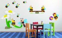 Naklejka ścienna dla dzieci -  pszczółki zestaw 9 Naklejkomania - zdjecie 1 - miniatura