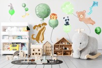 Naklejki dla dzieci na ścianę zwierzęta z balonami 41175 Naklejkomania - zdjecie 1 - miniatura