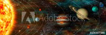 Solar System panorama, planets in their orbits, ultrawide Naklejkomania - zdjecie 1 - miniatura