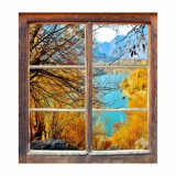 Naklejka na ścianę, dziura 3D okno widok góry jezioro 3186 Naklejkomania - zdjecie 2 - miniatura