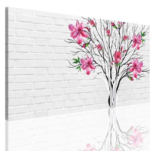 Obraz na ramie płótno canvas- obraz do sypialni drzewo, kwiaty 5147 Naklejkomania - zdjecie 1