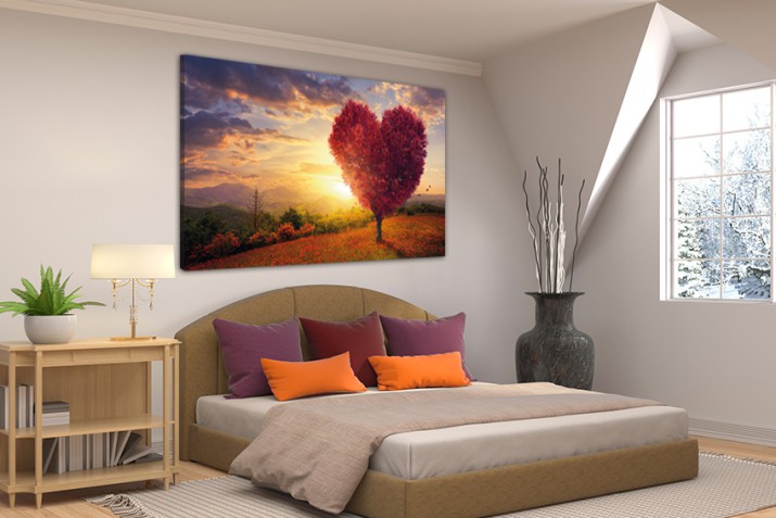 Obraz na ramie płótno canvas- Pejzaż, drzewo, serce 10401 - zdjęcie 3
