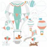 Naklejka ścienna dla dzieci -  balony, niebo 9732 Naklejkomania - zdjecie 2 - miniatura