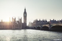 Big Ben and Westminster at sunset, London, UK Naklejkomania - zdjecie 1 - miniatura
