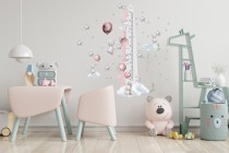 Naklejka ścienna dla dzieci -  miarka wzrostu balony króliczki gwiazdki 41505 Naklejkomania - zdjecie 2 - miniatura