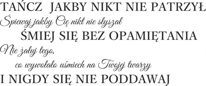 783 Napis ścienny naklejka na ścianę Śmiej się bez opamiętania i nigdy się nie poddawaj - zdjęcie 2