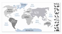 Naklejka ścienna - mapa świata pastelowa, mapa 29 Naklejkomania - zdjecie 2 - miniatura