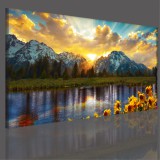 Obraz na ramie płótno canvas- pejzaż, góry, jezioro 15088 Naklejkomania - zdjecie 3 - miniatura