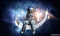 Space fantasy image with astronaut. Mixed media Naklejkomania - zdjecie 1 - miniatura