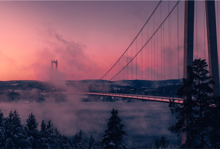 Fototapeta na ścianę tapeta na fizelinie do salonu Purpurowy zachód nad San Francisco 10509 - zdjęcie 2