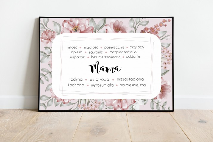 Plakat w ramie na Dzień Mamy prezent na imieniny dla Mamy 20304 - zdjęcie 2