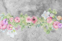 Fototapety ścienne tapeta na ścanę struktura betonu kwiaty  41501 Naklejkomania - zdjecie 2 - miniatura