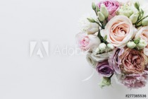 Beautiful spring bouquet with pink and white tender flowers Naklejkomania - zdjecie 1 - miniatura