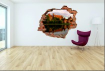 Naklejka na ścianę, dziura 3D  cegły Miasto zamek Malbork 3076 Naklejkomania - zdjecie 1 - miniatura