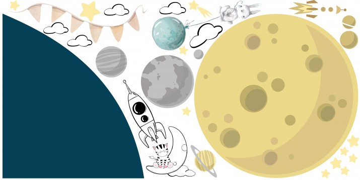 Naklejki na ścianę dla dzieci 41338 Kosmos Planety - zdjęcie 2
