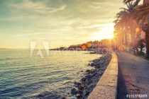 Beautiful cityscape, the promenade in Ajaccio at sunset, travel to Corsica, France Naklejkomania - zdjecie 1 - miniatura