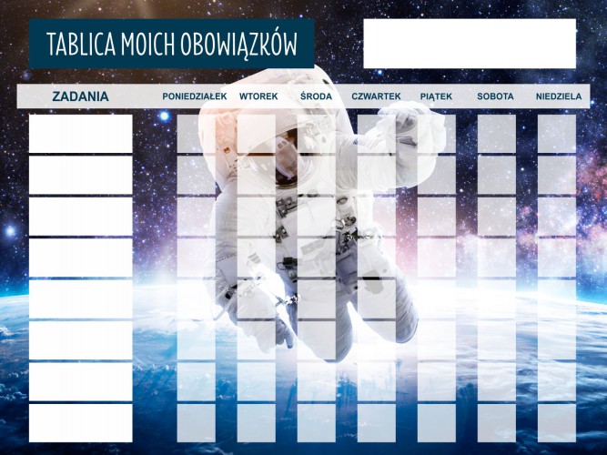 Tablica motywacyjna magnetyczna tablica z obowiązkami kosmonauta 4533 - zdjęcie 4