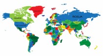 Naklejka ścienna - mapa świata kolorowa, polska mapa 22 Naklejkomania - zdjecie 2 - miniatura