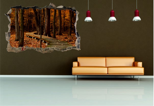 Naklejka na ścianę, dziura 3D las 319 Naklejkomania - zdjecie 1