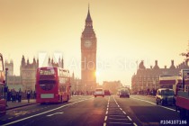 Westminster Bridge at sunset, London, UK Naklejkomania - zdjecie 1 - miniatura