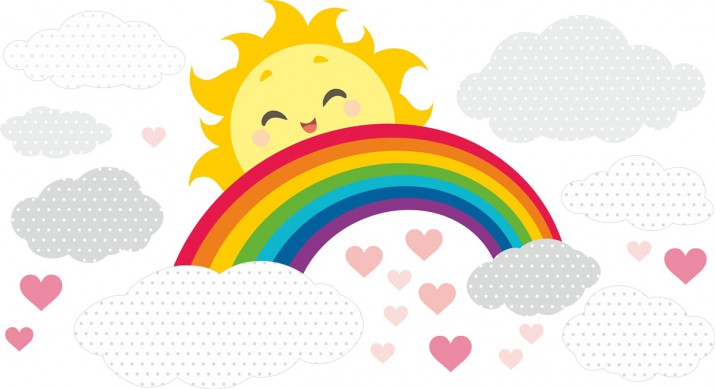 Naklejka ścienna dla dzieci -  słońce, tęcza, niebo 9605 - zdjęcie 3