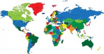 Naklejka ścienna - mapa świata kolorowa angielska mapa 1 Naklejkomania - zdjecie 2 - miniatura