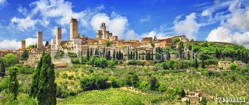 panorama of beautiful San Gimignano, Tuscany. Italy