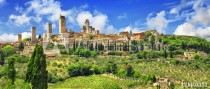 panorama of beautiful San Gimignano, Tuscany. Italy Naklejkomania - zdjecie 1 - miniatura