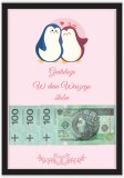 Plakat w ramie na pieniądze, pingwinki, wesele, ślub PP018 Naklejkomania - zdjecie 4 - miniatura